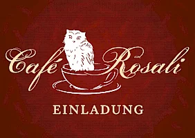 Café Rosali, finales Design des Postkartenflyers, Vorderseite